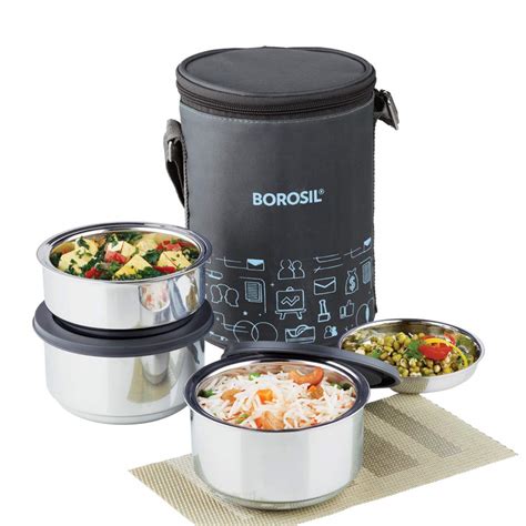 borosil lunch box steel|Borosil insulated lunch box.